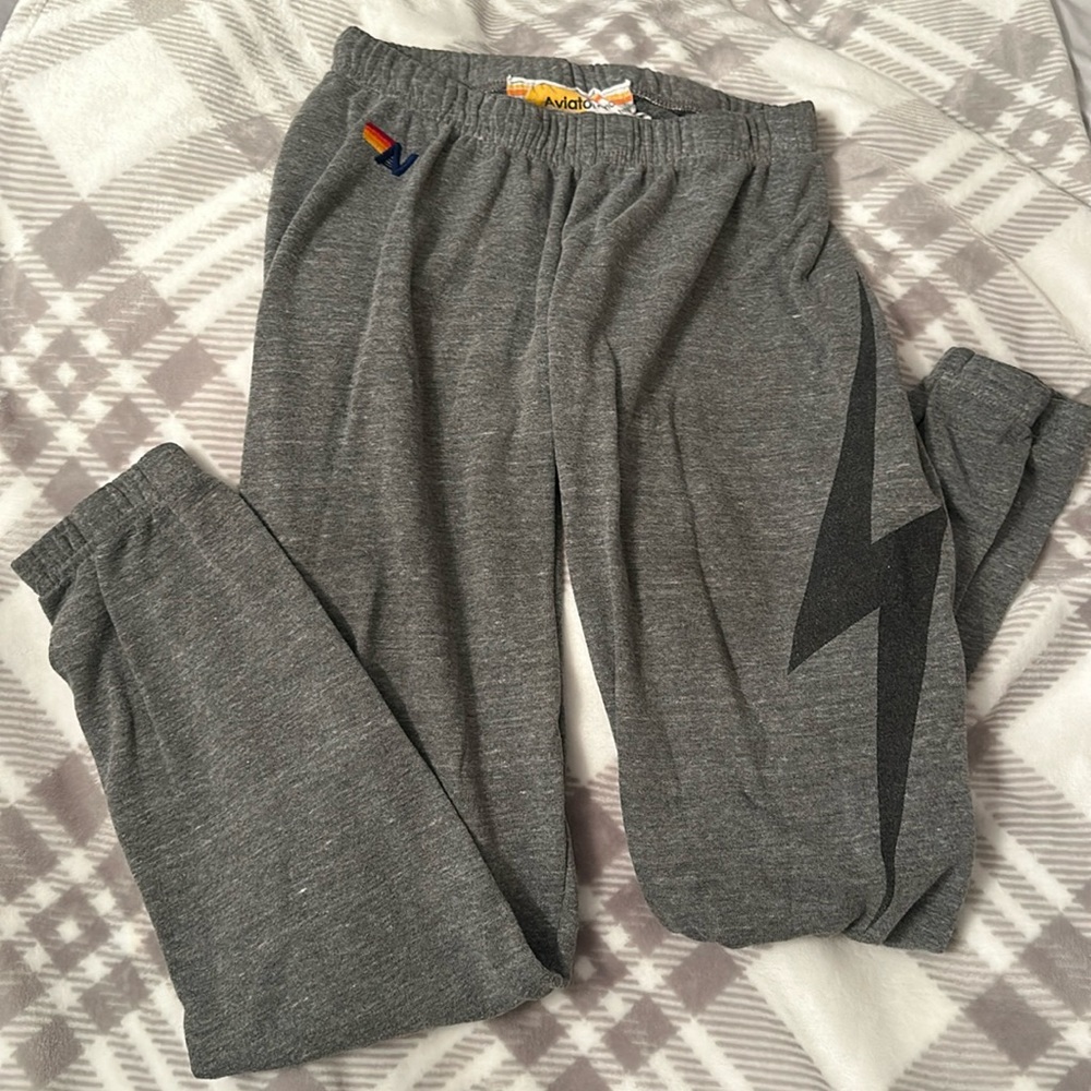 Aviator Nation Bolt Sweatpants - Heather Grey size small